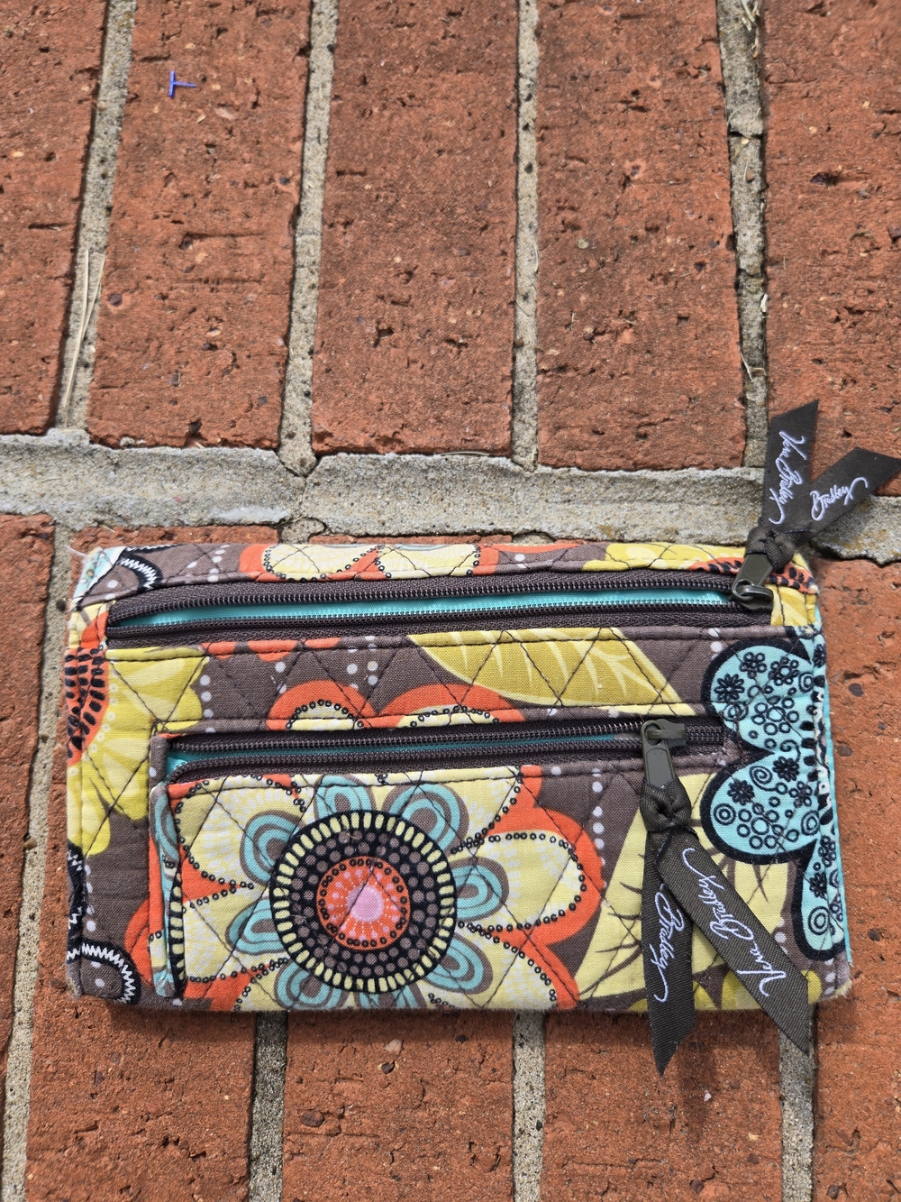 Vera Bradley Flower Tote Bag  & Wallet Quilted Floral Purse Retired Boho Hippie - Picture 3 of 4